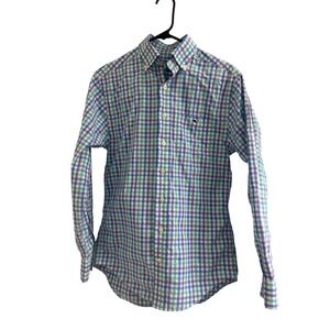 Vineyard Vines Classic Fit Tucker Shirt Mens XS Plaid Whale Logo Button Down